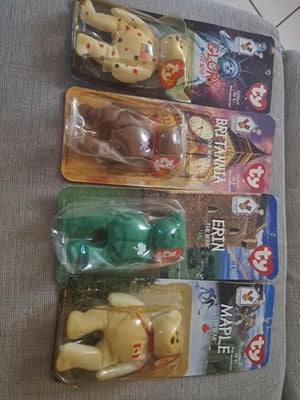 4 McDonalds Beanie Babies Set Lot 1999 Erin Maple Glory Britannia NEW UNOPENED